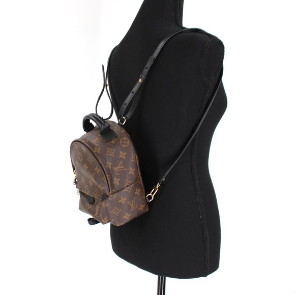 Louis Vuitton Monogram Palm Springs Mini Backpack Brown Black Cowhide Trim Bag - Picture 13 of 13